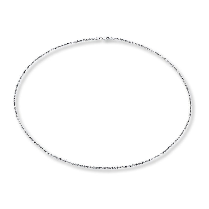 Main Image 2 of Rope Chain Necklace Solid 14K White Gold