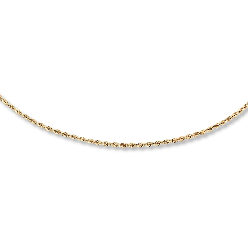 Solid Rope Chain Necklace 14K Yellow Gold 24"