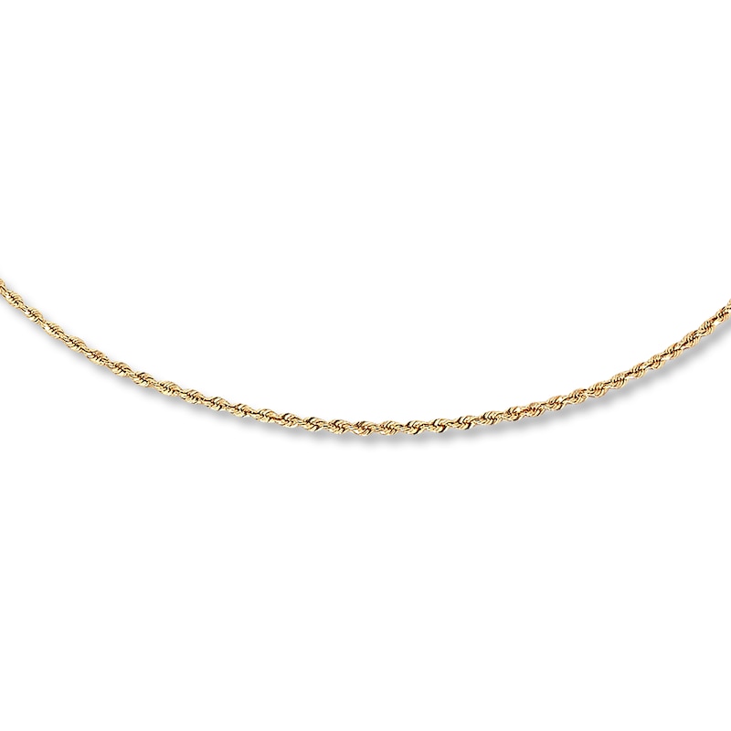 Main Image 1 of 2.5mm Rope Chain Necklace Solid 14K Yellow Gold 24&quot;
