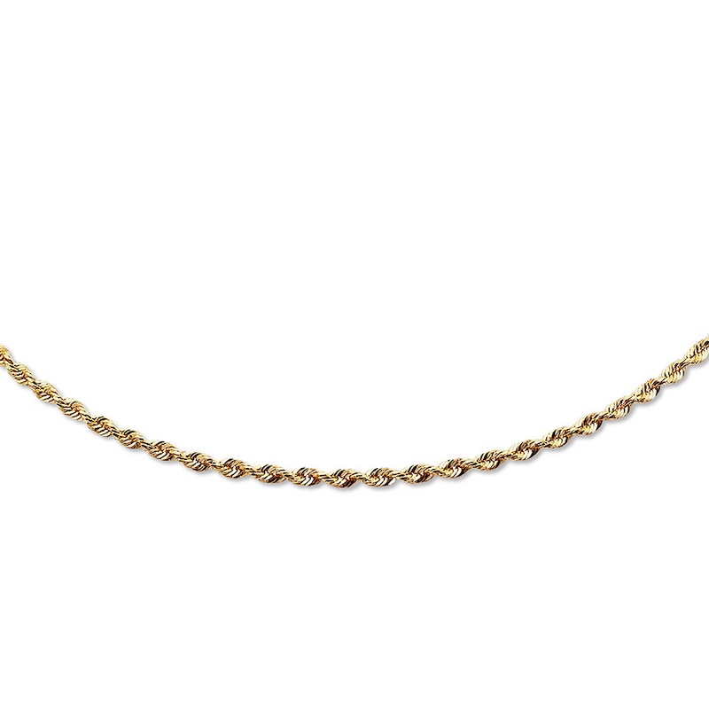 Main Image 1 of 2mm Rope Chain Necklace Solid 14K Yellow Gold 24&quot;