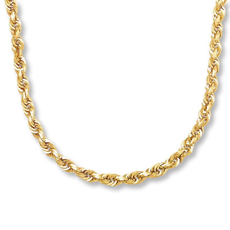 Main Image 1 of Chain Necklace Solid 10K Yellow Gold 24&quot;