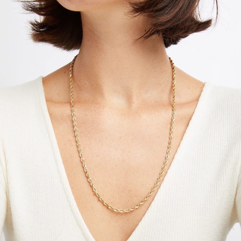 Solid Chain Necklace 10K Yellow Gold 24"