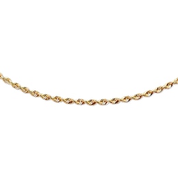 Solid Rope Chain Necklace 14K Yellow Gold 24&quot;