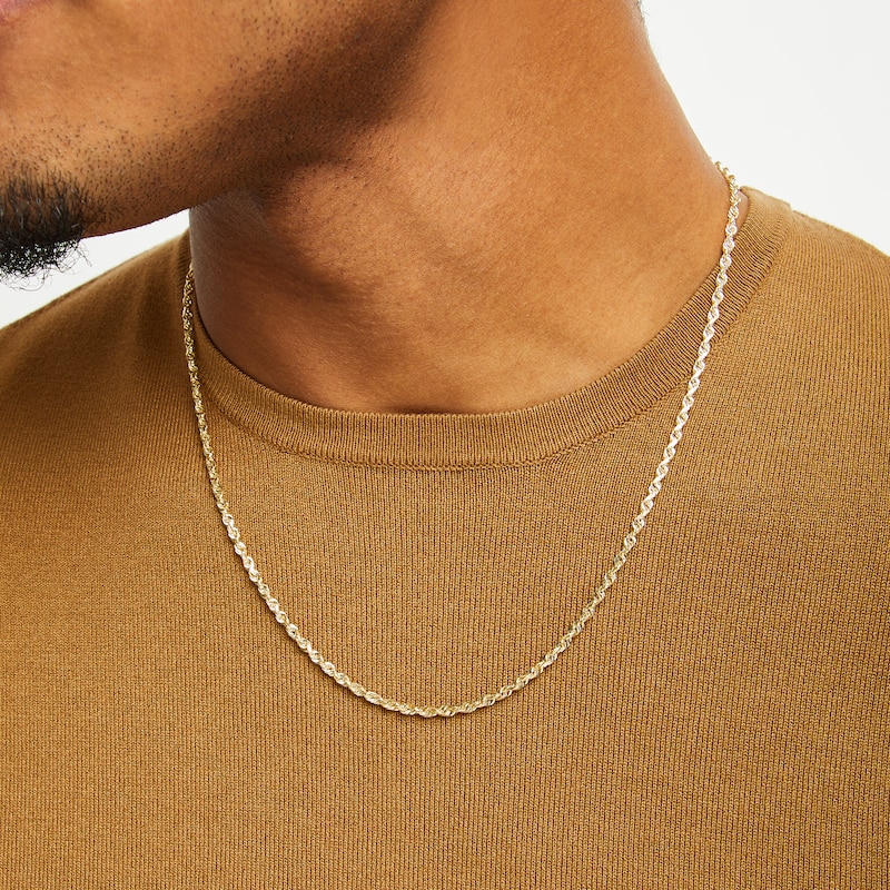 Main Image 3 of Rope Chain Solid 14K Yellow Gold 22&quot;