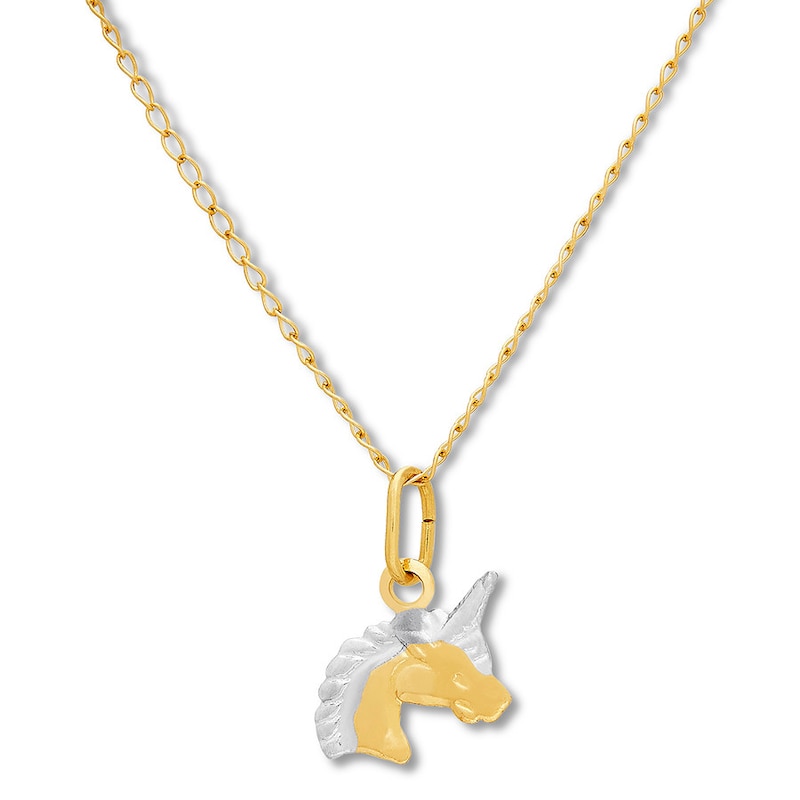 Main Image 1 of Child's Unicorn Necklace 14K Yellow Gold
