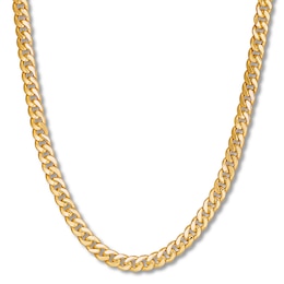 Miami Cuban Link Necklace Hollow 10K Yellow Gold 24&quot;