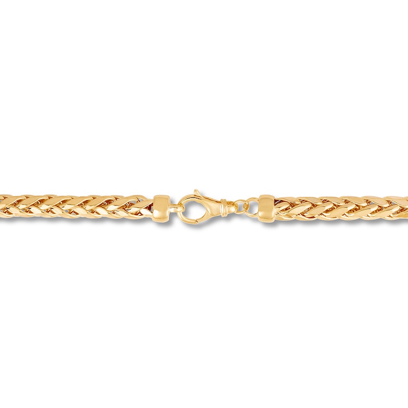 Hollow Wheat Chain Necklace 10K Yellow Gold 24"