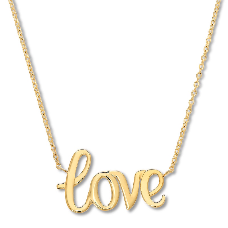 Main Image 1 of &quot;Love&quot; Necklace 10K Yellow Gold