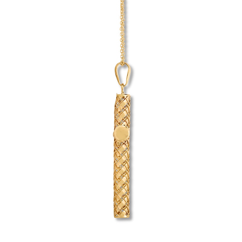 Main Image 2 of Woven Cross Necklace 10K Yellow Gold