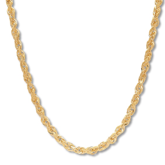 6mm Rope Chain Necklace Solid 14K Yellow Gold 26"