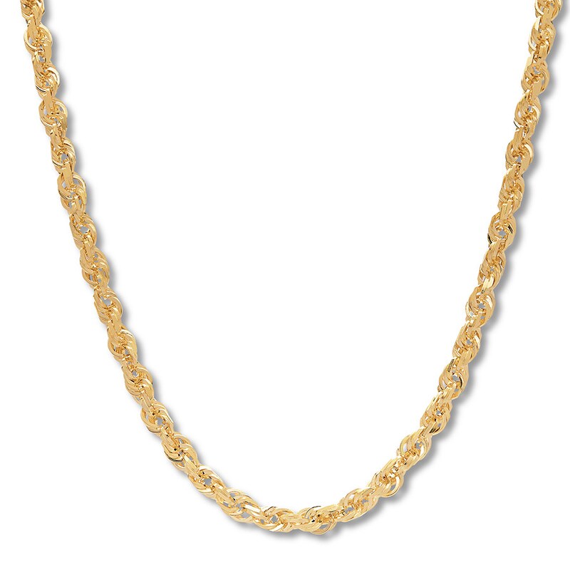 Main Image 1 of 6mm Rope Chain Necklace Solid 14K Yellow Gold 26&quot;