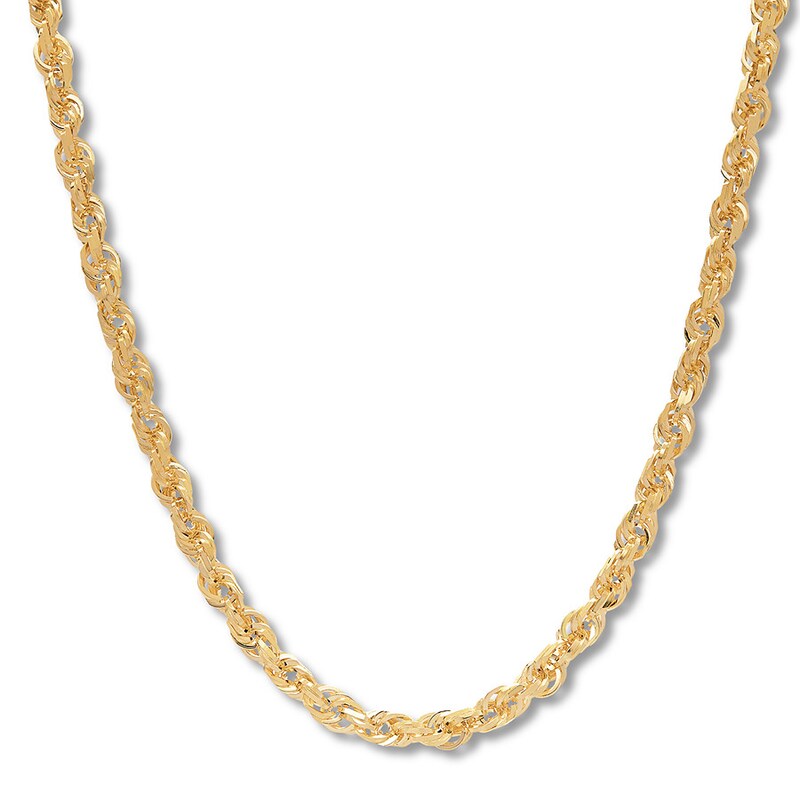 Solid Rope Chain Necklace 14K Yellow Gold 26"