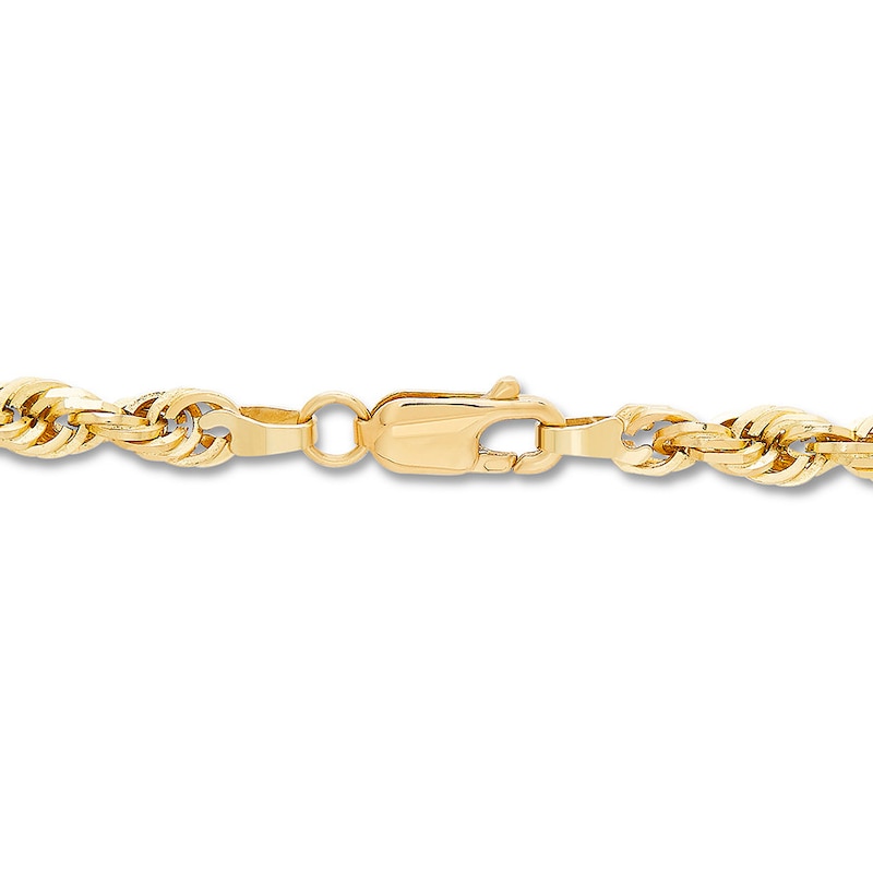 Main Image 2 of 4mm Rope Chain Necklace Solid 14K Yellow Gold 26&quot;