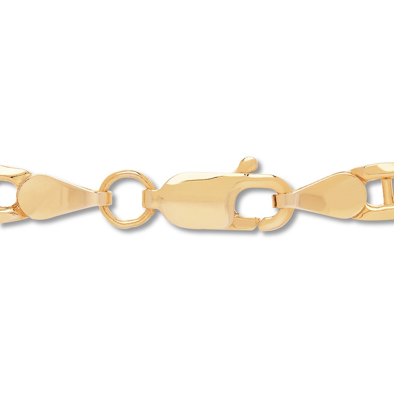 Hollow Mariner Link Necklace 14K Yellow Gold 22"