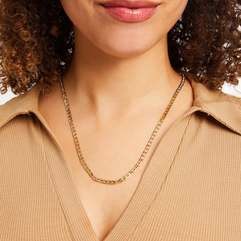 Main Image 3 of Mariner Link Necklace Hollow 14K Yellow Gold 22&quot;