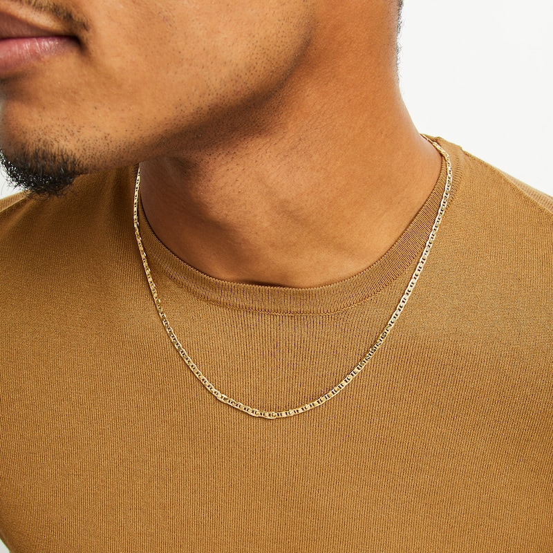 Main Image 4 of Mariner Link Necklace Hollow 14K Yellow Gold 22&quot;