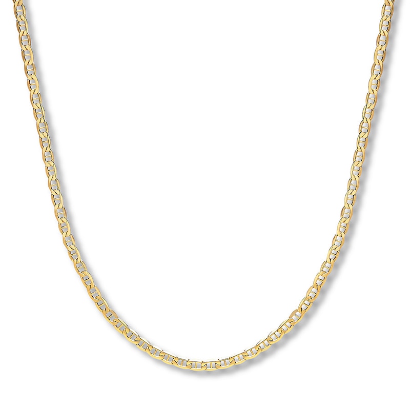 Main Image 1 of Mariner Link Necklace Hollow 14K Yellow Gold 24&quot;