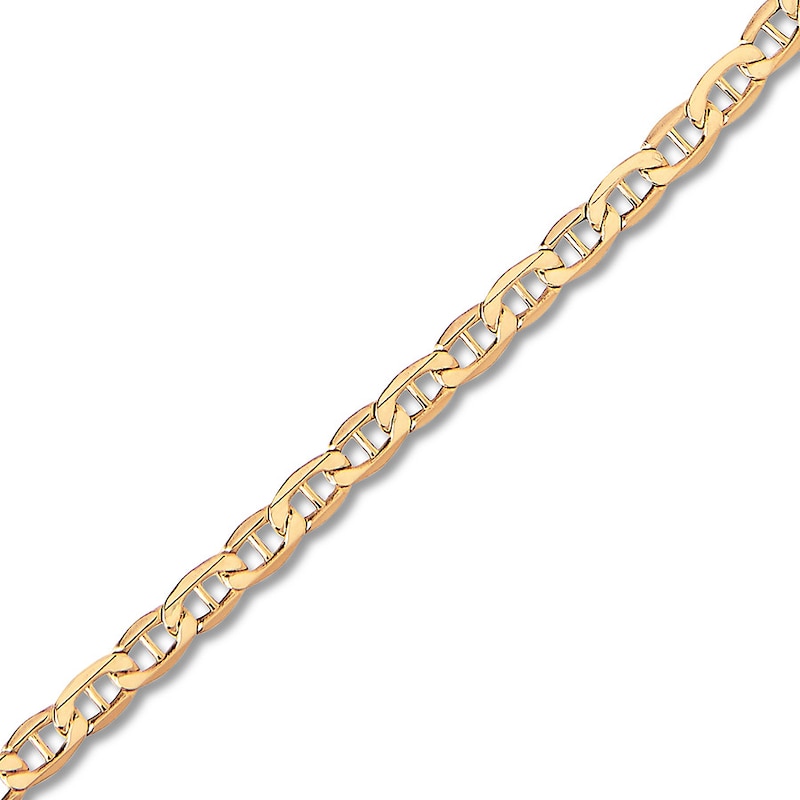 Hollow Mariner Link Necklace 14K Yellow Gold 24"