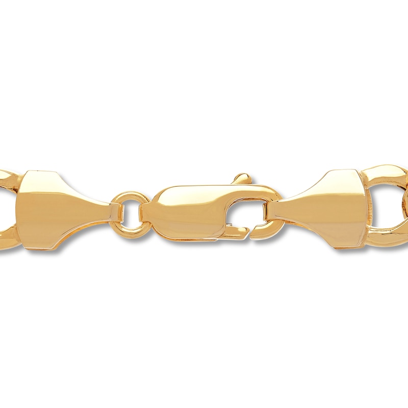 Hollow Figaro Link Necklace 14K Yellow Gold 22"