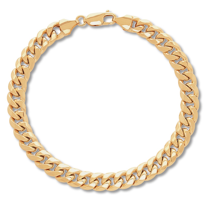Cuban Curb Chain Bracelet 14K Yellow Gold 8.5" Length