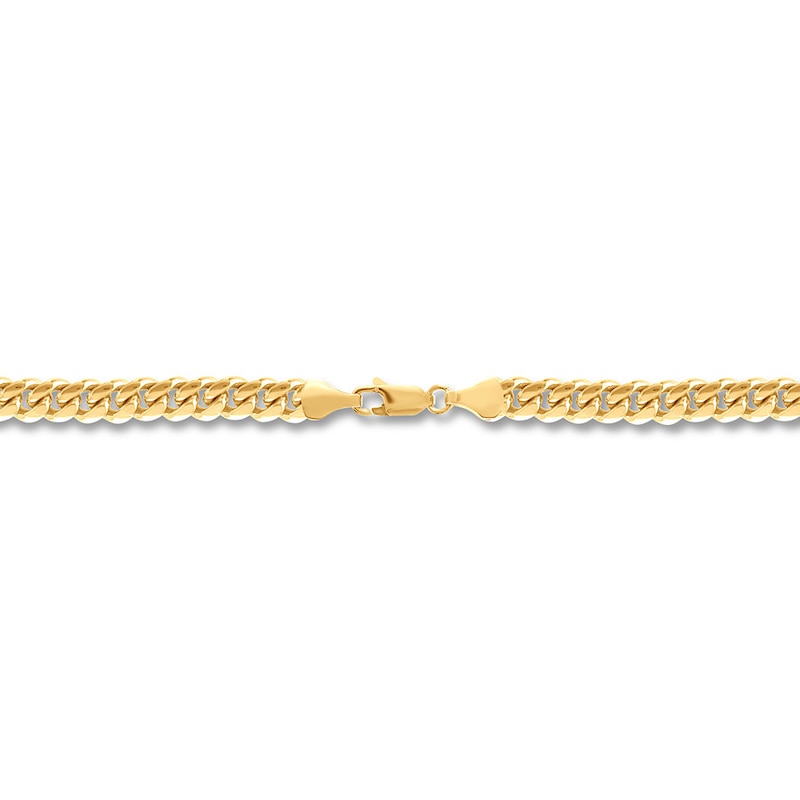 Solid Miami Cuban Curb Chain Necklace 14K Yellow Gold