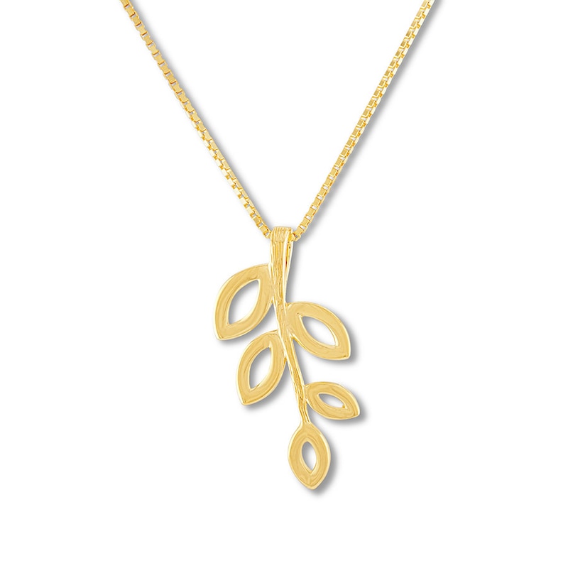 Main Image 1 of Leaf Necklace 10K Yellow Gold