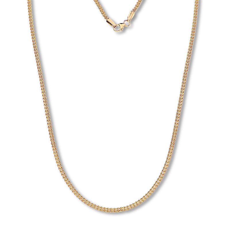 Main Image 1 of Franco Chain Necklace Hollow 14K Yellow Gold Appx. 2.6mm 22&quot;