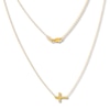 Thumbnail Image 0 of Sideways Cross Necklace 14K Yellow Gold 16" to 18" Adjustable