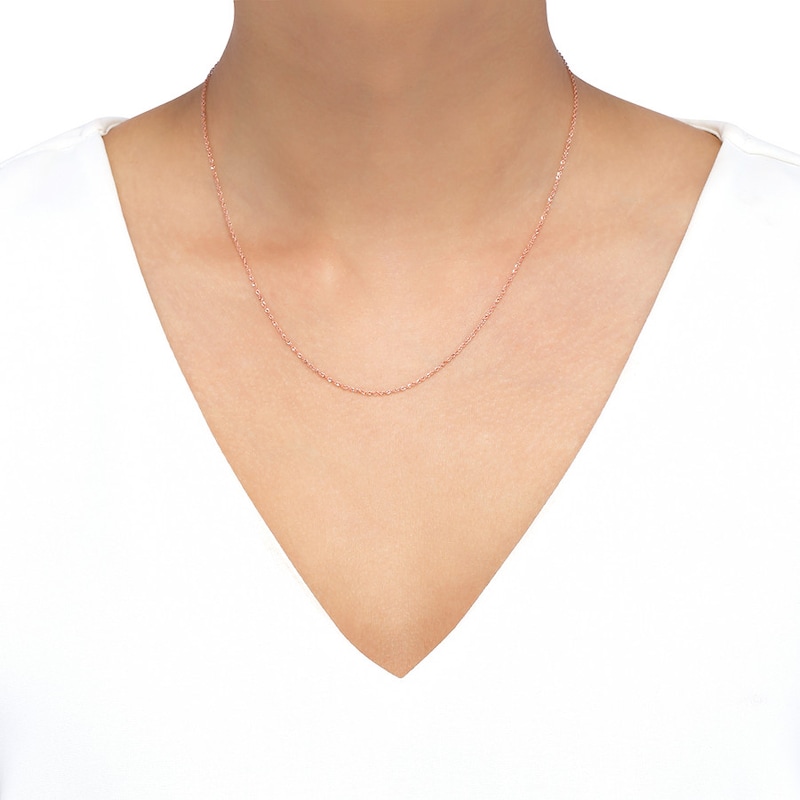 Solid Perfectina Chain Necklace 14K Rose Gold 18