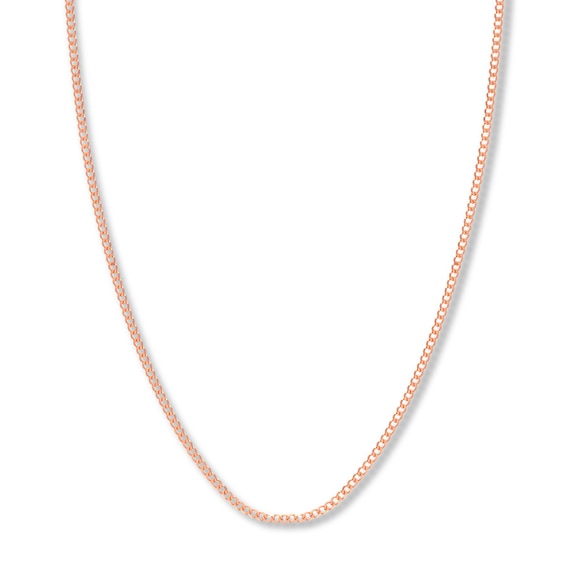 16 Curb Chain Necklace Solid 14K Rose Gold Appx. 2.7mm