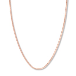 18 Curb Chain Necklace Solid 14K Rose Gold Appx. 2.7mm