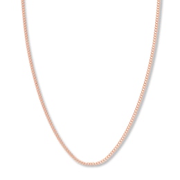 20 Curb Chain Necklace Solid 14K Rose Gold Appx. 2.7mm