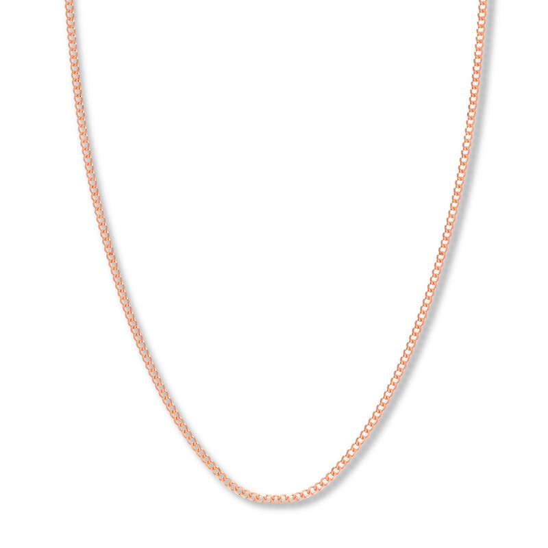 20 Solid Curb Chain Necklace 14K Rose Gold Appx. 2.7mm