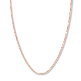 24 Curb Chain Necklace Solid 14K Rose Gold Appx. 2.7mm