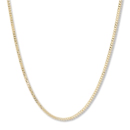 24 Curb Chain Necklace Solid 14K Yellow Gold Appx. 2.7mm