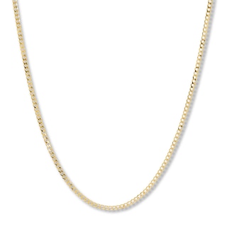 24 Curb Chain Necklace Solid 14K Yellow Gold Appx. 2.7mm