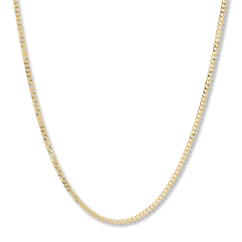 Main Image 1 of 24 Curb Chain Necklace Solid 14K Yellow Gold Appx. 2.7mm