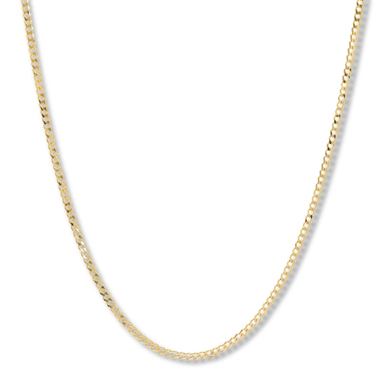 24 Solid Curb Chain Necklace 14K Yellow Gold Appx. 2.7mm