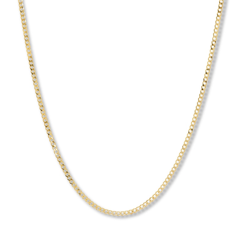 Main Image 1 of 20 Curb Chain Necklace Solid 14K Yellow Gold Appx. 2.7mm