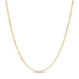 Curb Chain Necklace 2.7mm Solid 14K Yellow Gold 16"