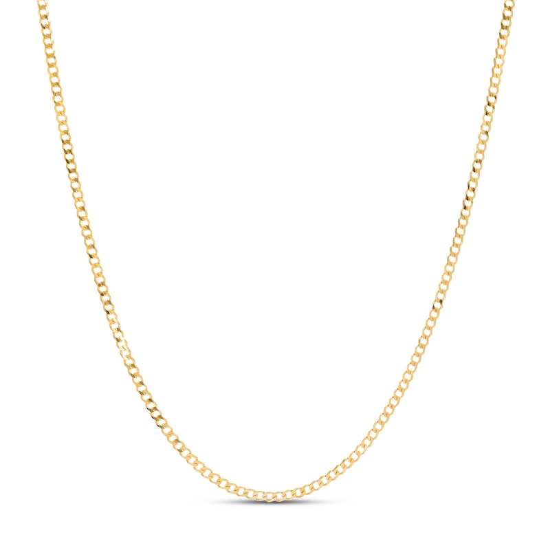 Main Image 1 of Curb Chain Necklace 2.7mm Solid 14K Yellow Gold 16&quot;