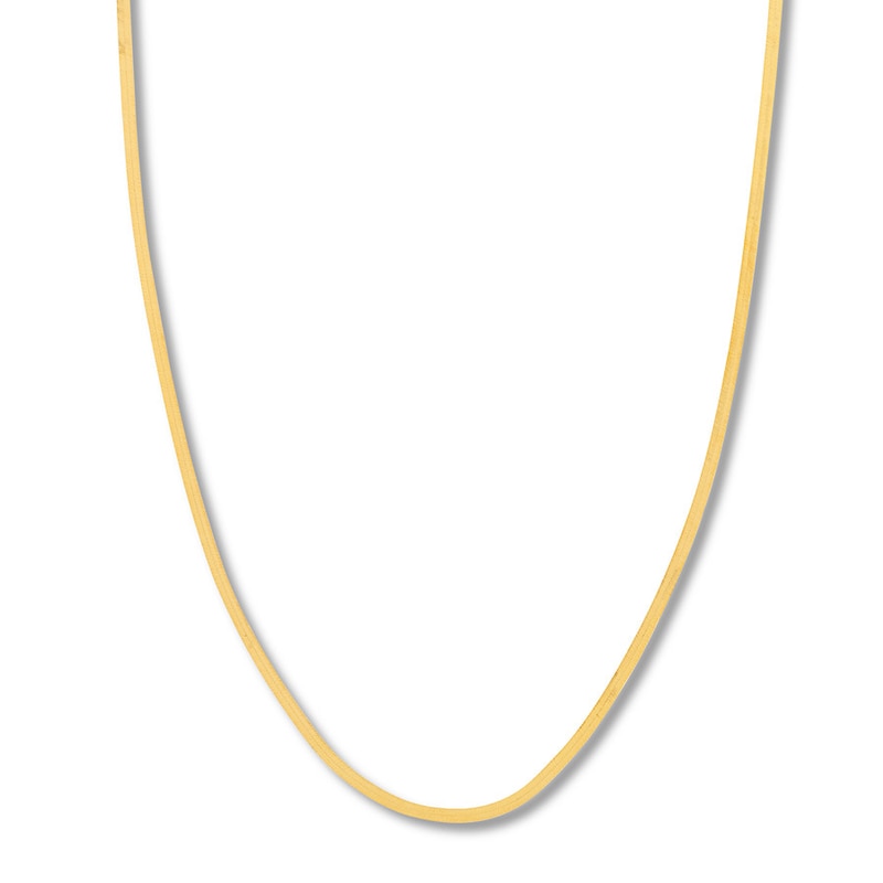 Main Image 1 of 20 Herringbone Chain Necklace Solid 14K Yellow Gold Appx. 2.7mm