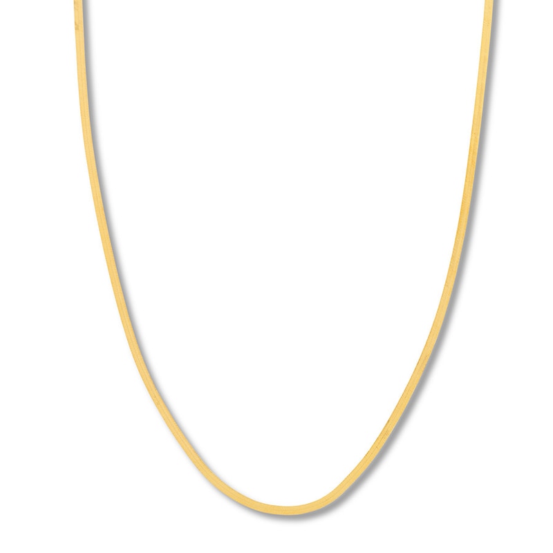 Main Image 1 of 18 Herringbone Chain Necklace Solid 14K Yellow Gold Appx. 2.7mm