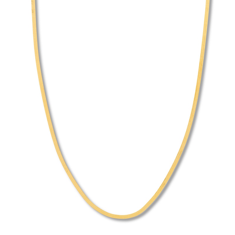 14K Gold Herringbone Chain Necklace