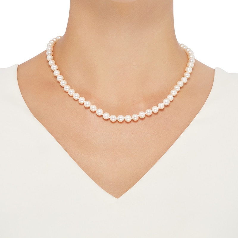Main Image 3 of Cultured Pearl Necklace 10K Yellow Gold