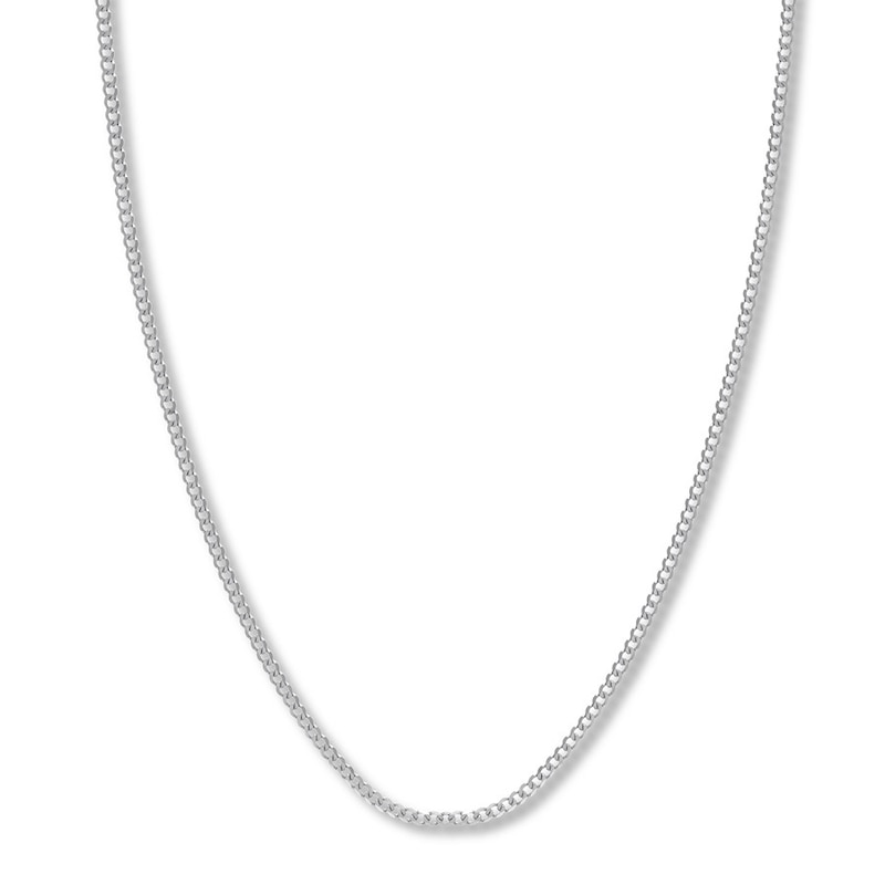 Main Image 1 of 20&quot; Curb Chain Necklace Solid 14K White Gold Appx. 2.7mm