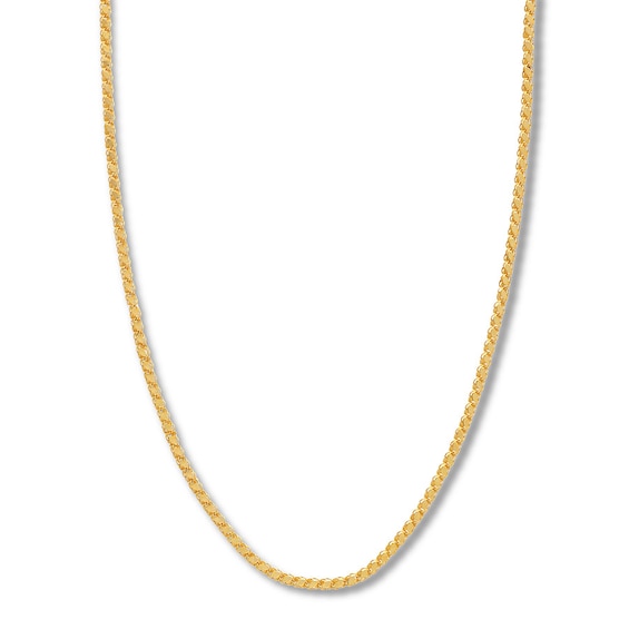 20" Rope Chain Necklace Semi-Solid 14K Yellow Gold Appx. 3mm