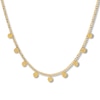 Thumbnail Image 1 of Dangling Disc Choker Necklace 14K Yellow Gold 12&quot; to 17&quot; Adj.