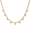 Thumbnail Image 0 of Dangling Disc Choker Necklace 14K Yellow Gold 12" to 17" Adj.