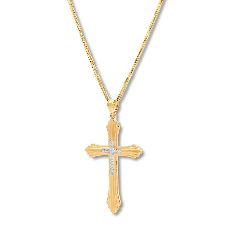 Main Image 2 of Cross Necklace 10K Yellow Gold 22&quot;